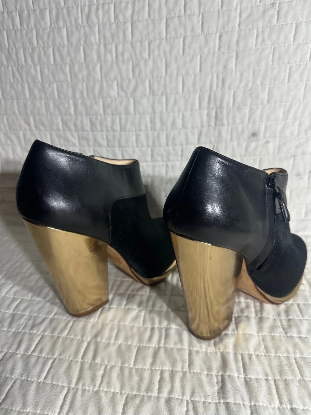 Cole Haan Sophie leather and genuine calf hair booties